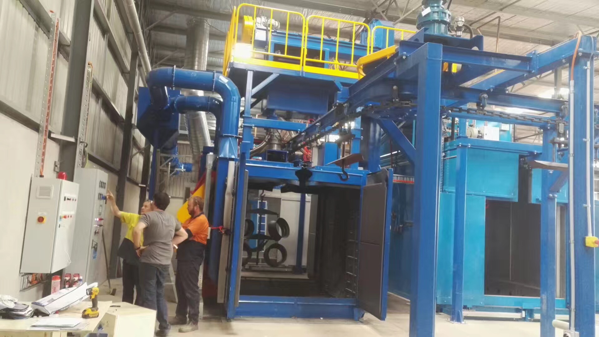 Máquina de explosión de tiro de cadena de percha China